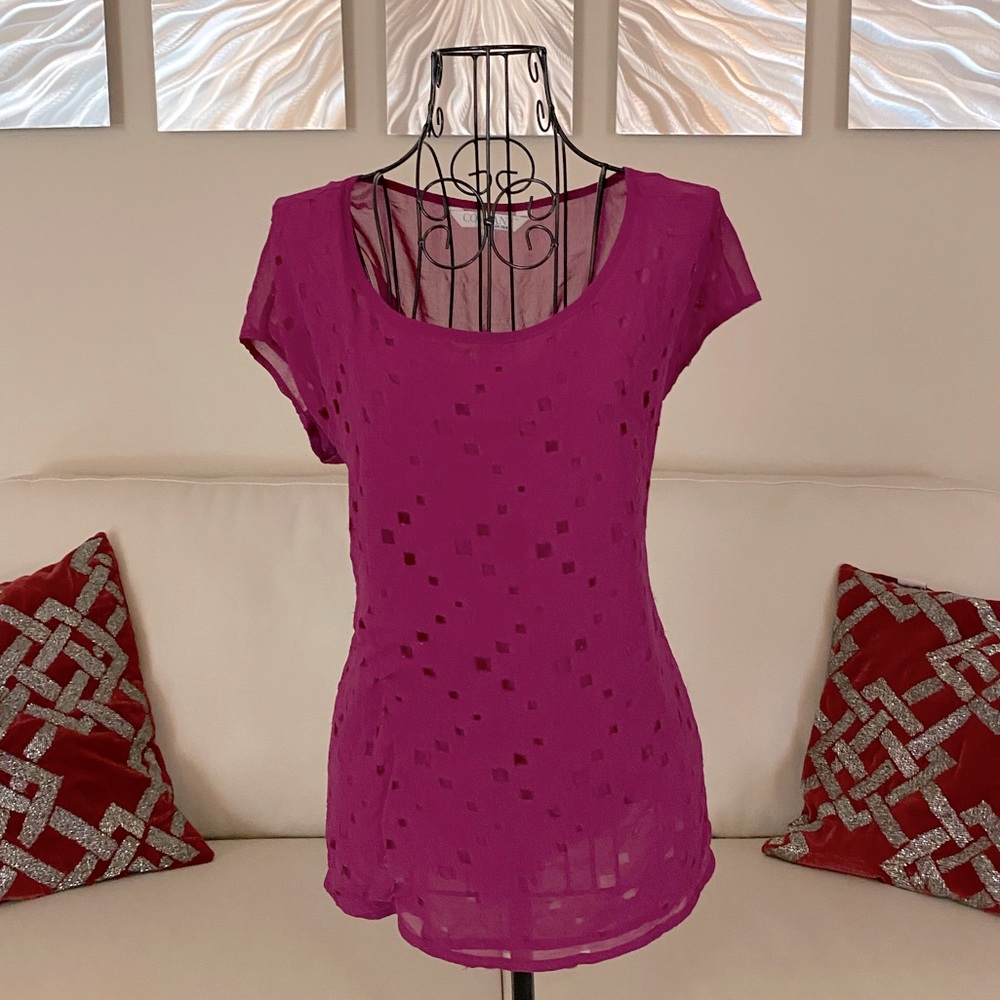 Ellen Tracy | Pink laced top